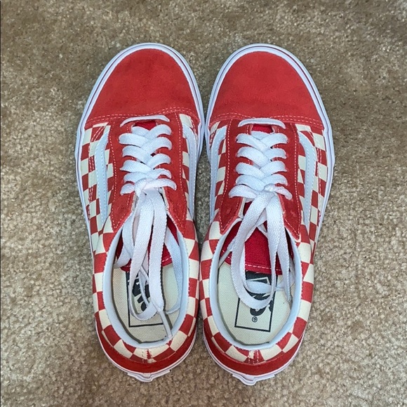 vans shoes red checkered